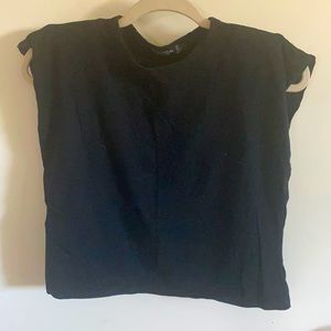 nasty gal padded shoulder top